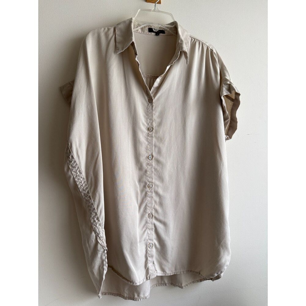 Quince Vintage Wash Tercel Camp Shirt - Shale - Women’s Medium